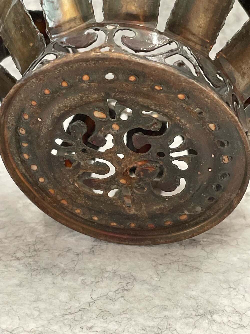 BOHO Vintage Upcycled Tin Can Filigree Folk Art Candle Holders, Pair - Picture 7 of 8